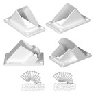 Riviera Stair Railing Bracket Kit White Vinyl Plastic Deck Hardware  4 Piece 