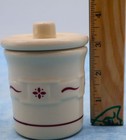 Longaberger Woven Traditions Red Sugar Bowl With Lid Usa Pottery