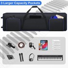 88 Key Rolling Keyboard Case  Padded Gig Bag With Wheels   Pockets  53 x14 5 x7 