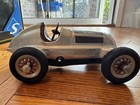 Schuco Studio 1050-1936 Mercedes  6 Silver Wind Up Toy Race Car Nib Rare