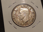 1945 Canada 50 Cent Half Dollar Au Bu George Vi Silver Low Mint World Ww2 Coin