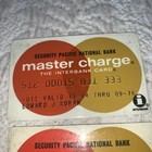2 Vintage Master Charge Credit Card 1974 - 1976 Security Pacific Bank Interbank