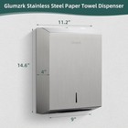 Paper Towel Dispenser Wall Mount  Large Commercial C z Tri Fold Silver