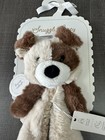 Snuggly Lovey Puppy Security Blanket Lined Sherpa Soft Baby Soother Tan Brown