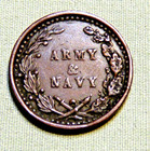 1863 Patriotic Civil War Token - United We Stand   Army   Navy - Lot 224