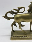 Vintage  Korea Brass Unicorn Horse Statue Figurine - 7-1 2  Tall Gilcrest
