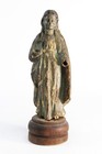 Antique 18th C  Small  Carved Wooden Statue Of Saint Lucy  Lucia Of Syracuse