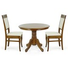 Wooden 3 Piece Dining Set  2 Classic Style Wood Ronda Chairs W Round Table