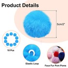 2 Inch Faux Fur Pom Pom Balls  10 Pcs Lake Blue Faux Fur Pom Poms For Hats