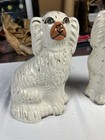 Vintage Sampson Smith Longton Staffordshire Dog Figurines Pair 19th Century