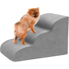   Dog Stairs For Small Dogs  3 Steps High Density Foam Dog Ramp  Extra Wide Non-