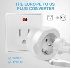 2 Pack Europe To Us Plug Adapter Type C E F Plugs To Us Power Adapter