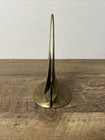 Vintage Pair Of Solid Brass Bookends Nautical Naval Sail Boat Mcm Coastal
