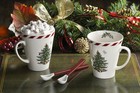 Spode Christmas Tree Peppermint 14oz Mug Spoon Set 4-piece - Festive
