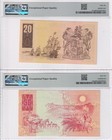 South Africa Set 2  20 50 Rand Nd 1984 P 121 P 122 Gem Unc Pmg 66 Epq