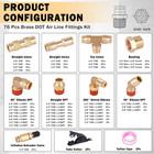 76 Pcs Brass Dot Air Line Fittings Kit Push Lock Air Fittings Push To Connect Fi