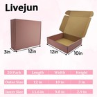 Pink Shipping Boxes 20 Pack 12x10x3 Corrugated Cardboard Mailers Small Business