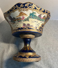 19th Century Antique Chinese Qianlong Porcelain Gilt Dogs Fox Hunt Scene Compote