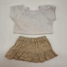 Build A Bear All About Me Silver Gold Gem Top Khaki Ruffle Skirt Teddy Clothes