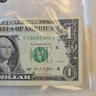 2021  1 Dollar Bill Misprint Off-center Cutting Error George Washington Note