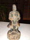 Antique Chinese Asian Polychrome Painted Carved Wood Statue Figurine