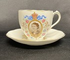 Vintage 1953 Qeii Coronation Cup   Saucer Set By Roslyn Fine Bone China