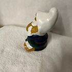 Sitting Garden Gnome Hand Painted Chalkware Ceramic 1970s Yard Art Vintage 