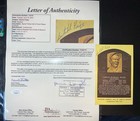 Satchel Paige Hof 1971 Plaque Postcard Signed Autograph Auto Jsa Certified