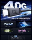 Silkland Usb C To C Cable 240w  40gbps 4  usb-if 3 3ft  Grey