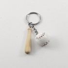 Vintage Baseball   Bat Combo Keychain Key Ring Chain Hangtag