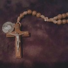 Rare Antique 19 Inch Rosary Wood Oddities Vintage Jesus Crucifix Mary Pope