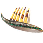 Two Vintage Antique Hair Combs Rhinestones