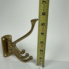 Antique Solid Brass Triple Swivel Coat Hook 4 Prong Wall Mount Nautical