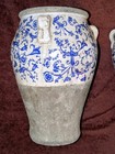 Antique French Proven  al Hand Made Vase Blue white Unique 1800 C