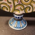 Nicole Engblom Hand Painted Ceramic Menorah Hanukkah Chanukah Candle Holder Vtg