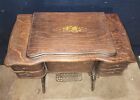 Antique Vintage Florence Rotary Treadle Sewing Machine In Original Wood Cabinet