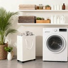 85l Laundry Hamper With Wheels  Lid  Handles   Collapsible  Slim Tall Rolling   