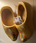Vintage Genuine Dutch Hand Carved Wooden Clogs Shoes Made In Holland Hand Pant