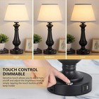 Set Of 2 Modern Dimmable Table Desk Lamp Touch Control Bedside Lamp W usb Port