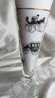 Mcm Mid Century Modern Fluted Champagne Glass Stagecoach Buggy Lot Of 5