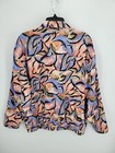 Silkworms Vntage 80s Jacket Womens  M L All Over Print Watercolor Abstract Artsy