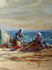 Antique Watercolor Painting  G d  Remfry  Signed  Early 1900   s