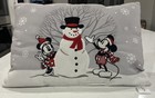 Set 2 Disney Mickey Minnie Mouse Christmas Snowman Throw Pillow 13 x 19 x 5 5 