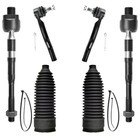 6pcs Front Steering Kit Tie Rod End Inner And Outer And Boots For Infiniti 