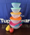 Tupperware Classic Wonderlier Mixing All Purpose Bowl Bright Set 5   Spatula New