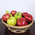 Lot Of 16 Artificial Fake Fruit Red Green Apples Pear Realistic Decor Staging