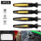 4pcs Flowing Motorcycle Led Turn Signal Indicator Blinker Lights Universal Amber
