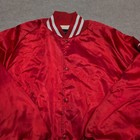 Vintage Anheuser-busch Budweiser Men s Red Satin Snap Jacket Usa Made Size Xl