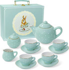 Porcelain Tea Set For Little Girls - Kids Mini Tea Party Set - Ceramic Tea