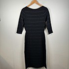 Snyderknit 1940s Knit Dress Vintage Black Boucle Hand Loomed Size Small 